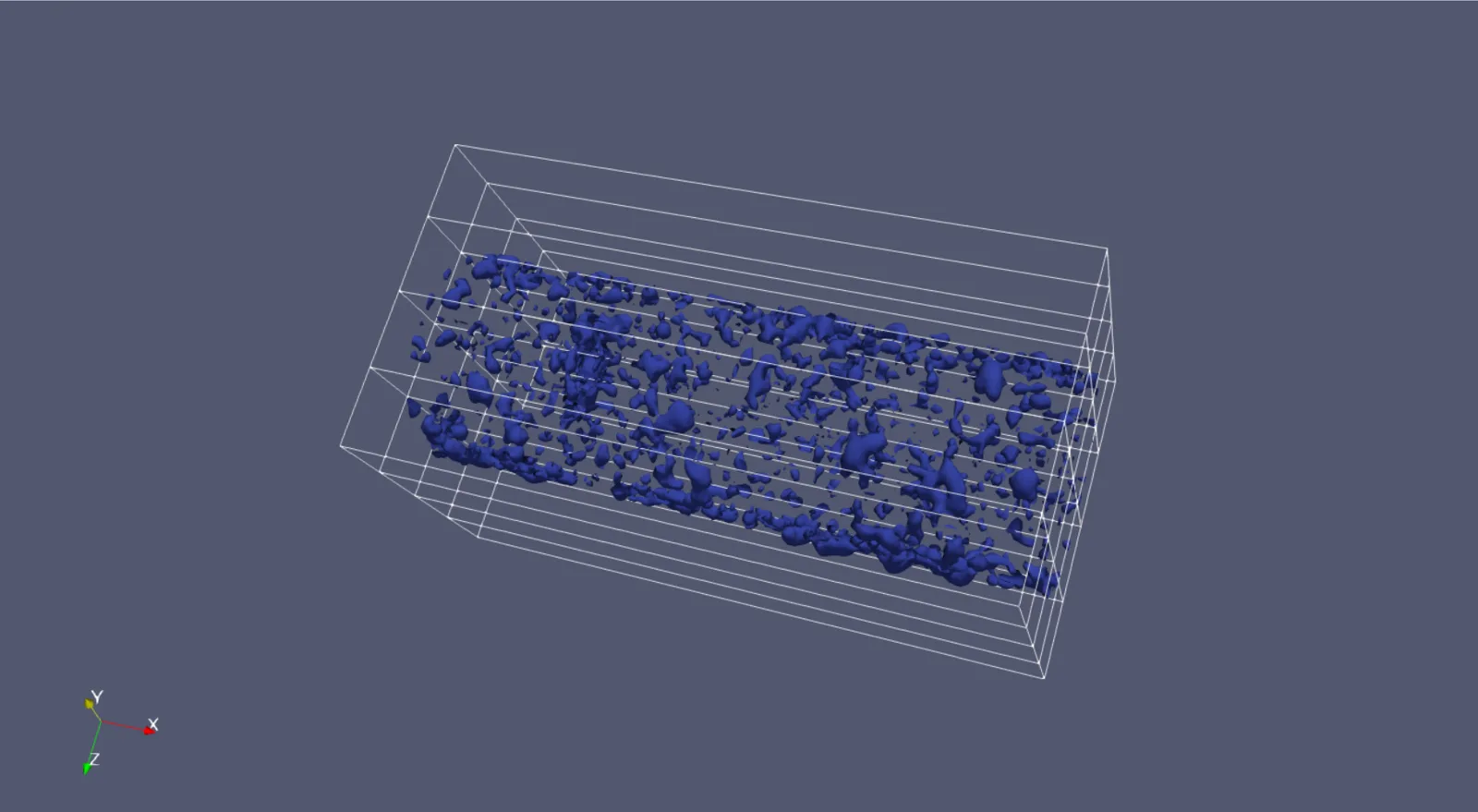 The pressure isosurface at pp = 0.1.